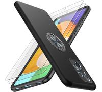 Senior-Coque Pour Samsung A52s (5g) A52 (4g/5g) [Avec 2 Pièces Verre Trempé] Anneau Support Antichoc Protection Complète Silicone Souple Tpu Et Pc Rigide Renforcés Housse Pour Galaxy A52 / A52s,N[L150