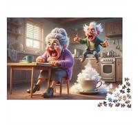 Senior Couple Confusion Puzzle 1000 Pièces Adulte sans Poussière,Puzzles De Casse-tête Puzzle De Détente Mentale pour Une Activité Jour De Pluie,Le Puzzle Le 70x50cm/1000pcs