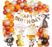 Senior-Décorations De Fête D'anniversaire Jungle Party Deco Kit Ballons D'animaux, Bannière Joyeux Anniversaire, Topper De Gâteaux, Tatouage Stickers Décoratifs Pour Enfants Garçon Fille 66 [L1965]