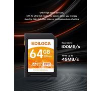 Senior-Ef2 Carte Sd 64Go, Lot De 4 Cartes,Carte Mémoire Sd Uhs-I, Lecture 100 Mo/S, Écriture 50 Mo/S, C10, U3, V30, Vidéo Full Hd Et 4K, Carte Sd Pour Photographes Professionnels[L607]