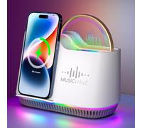 Senior-Enceinte Bluetooth Lumineuse Avec Chargeur Sans Fil & Support Téléphone, Lampe Tactile Led Rechargeable Avec 8 Lumières Solides & 5 Modes De Lumière, Haut-Parleur Bluetooth Veilleuse [L35]