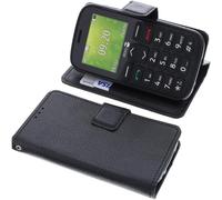 Senior-Étui Compatible Avec Doro 1380 Protection Book Style Case Housse Portefeuille Pour Téléphone Smartphone Coque À Rabat Support Pochette Noir[L1077]