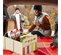 Senior-Foldable Trunk Storage Box, Cartoon Pu Leather Car Organizer With Side Pocket, Versatile Storage Solution For Suv, Truck, And Sedan, Keep Your Car Organized And Clutter-[L2805]