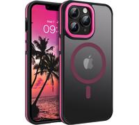 Senior-Iphone 13 Pro Coque, Magnétique Coque Iphone 13 Pro Translucide, Compatible Avec Magsafe, Etui Mate Antidérapante Antichoc Protection Housse Téléphone Fin, Rose Fluo[L2163]