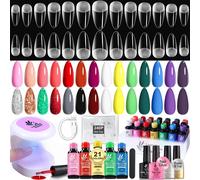 Senior-Lampe À Ongles Led Mini, 21 Couleurs Gel Vernis À Ongles Led Usb, Ongle Extension Tips, 240 Acrylique Complet Soft Head Base Coat, Glossy Top Coat, Matte Top Coat Vc17[L1204]