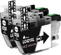 Senior-Lc-421Xlbk Cartouche D'Encre Noir Compatible Pour Brother Lc-421 Lc-421Xl Lc421 Lc421Xl Pour Dcp-J1050Dw Mfc-J1010Dw Dcp-J1140Dw Dcp-J1800Dw Imprimante (Noir*2)[L454]