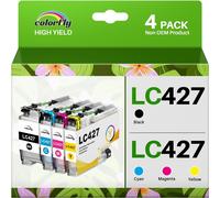 Senior-Lc427 Lc 427 Cartouches D'Encre Compatible Pour Brother Lc 427 Pour Brother Mfc-J5955Dw Mfc-J6955Dw Mfc-J6957Dw Mfc-J6959Dw Hl-J6010Dw Imprimantes (1 Noir, 1 Cyan, 1 Magenta, 1 Jaune)[L489]