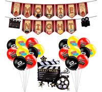 Senior-Lot De 20 Décorations De Fête Sur Le Thème De La Soirée Cinéma,Pack De Fête Du Temps De Cinéma,Movie Night Cutouts,Bannière En Feutrine De Soirée Cinéma[L1579]