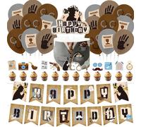 Senior-Lot De 32 Décorations Top Secret Pour Fête D'anniversaire - Accessoires De Détective, Kit De Décoration De Gâteau - Pour Fête D'anniversaire[L2711]