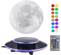 Senior-Magnifique Lune Lévitante Lampe De Nuit Veilleuse Flottant Et Tournant Dans L'air Librement Avec Changement Progressif Des Lumières Led Entre Jaune Et Blanc[L1432]