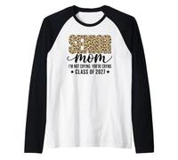 Senior Mom Class of 2027 Je ne pleure Pas Leopard Manche Raglan