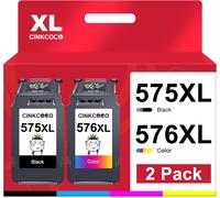 Senior-Pg-575Xl Cl-576Xl Multipack Cartouche D'Encre Remanufacturée Pour Canon 575 Xl 576 Xl Noir Et Couleur Pour Canon Pixma Ts3551I Tr4750I Tr4751I Ts3550I (1 Noir 1 Tricolore)[L880]