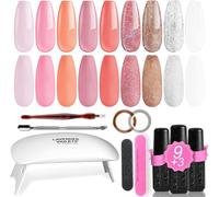 Senior-R960a Lot De 19 Vernis À Ongles Gel Led Uv Light Nail Lamp Uv Base Coat Mat Sans Essuyage Argent Soak Off Kit D'outils De Mariage[L947]