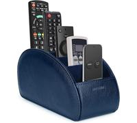 Senior-Remote Control Holder With 5 Compartments, Pu Leather Storage Box For Tv Remote Controllers, Heating Controllers, Media Player, Office Supplies (Navy Blue)[L448]