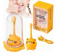 Senior-Snoic À Dents Électrique Rechargeable Pour Enfants Avec Gobelet, Intelligente, Puissante Et Mignonne Tigre S À Dents Avec Minuterie De 2 Minutes, 3 Modes Pour Enfants De 2 À 10[L799]