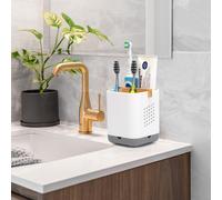 Senior-Support De À Dents Pour Salle De Bain, Support De À Dents Électrique, 3 Emplacements, Organ Ur De Salle De Bain, Support De Rangement Pour À Dents, Dentifrice (Blanc)[L2522]