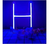 Senior-Veilleuse Led Néon En Forme De Lettre H Bleue ¿ Alimentation Par Piles/Usb, Décoration Murale Pour Maison, Bar, Mariage, Fête D'anniversaire, Noël[L2532]