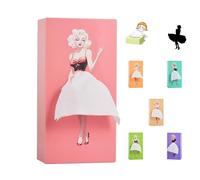 SENIURIS Belle boîte à mouchoirs à jupe longue pour fille, motif dessin animé, distributeur de papier pour la maison, le bureau et la voiture (rose)