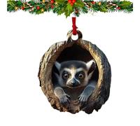 SENIURIS Décoration en forme d'animal d'arbre de Noël en forme de forêt, ornement en acrylique 2D, pendentif à suspendre pour fête (singe)