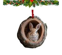 SENIURIS Décoration en forme d'animal pour sapin de Noël en forme de forêt, ornement en acrylique 2D, pendentif à suspendre pour fête (lapin)