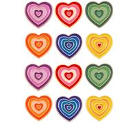 SENIURIS Lot de 12 broches amour en émail arc-en-ciel en forme de cœur, broche brillante de mode, acier allié, sans pierre précieuse, acier allié, sans gemme