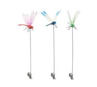 SENIURIS Lot de 3 fausses libellules - Répulsif contre les mouches - Avec clip - Pour l'extérieur - Décoration de jardin 3D