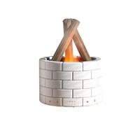 SENIURIS Mini Bonfire Humidificateur Aromathérapie Diffuseur d'huiles essentielles, télécommande 250 ml en forme de bois Humidificateur à brume froide (Cheminée blanche)