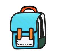 SENIURIS Sac à dos mignon pour enfants garçons et filles, dessin 2D style bande dessinée amusante sac d'école bizarre, bleu ciel, Normal