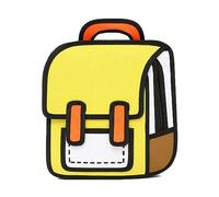 SENIURIS Sac à dos mignon pour enfants garçons et filles, dessin 2D style bande dessinée amusante sac d'école bizarre, jaune, Normal, Sacs à dos polochon