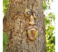 SENIURIS Visage d'arbre de vieil homme pour décorations extérieures, cour amusante unique mangeoires à oiseaux décoration d'arbre pour Halloween ou Noël (style D)