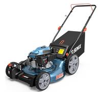 Senix Tondeuse à Gazon à gaz de 53,3 cm, Moteur à 4 Temps de 144 CC avec 3,4 HP - Décharge latérale 3 en 1 paillage et ensachage pour 1/3 Acre, réglage de la Hauteur à 6 Positions et récupérateur