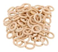 SENJEOK Lot de 100 anneaux en bois naturel brut de 45 mm pour travaux manuels, rideaux, macramé, décoration d'intérieur