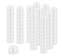 SENJEOK Lot de 100 pots à échantillons de 3 ml avec couvercles, transparents, réutilisables, vides, mini récipients de voyage en plastique pour échantillons de maquillage, fournitures d'artisanat