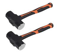 SENJEOK Lot de 2 marteaux de 1,8 kg, 37 x 12,3 x 4,7 cm pour jardinage, camping, construction de bâtiments, noir et orange