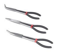 SENJEOK Lot de 3 pinces à long bec aiguille, 28 cm de long, à bec courbé à 45°, pince à bec coudé à 90°, 280 mm, pour cintrage de fil