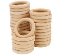 SENJEOK Lot de 30 anneaux en bois macramé de 70 mm pour travaux manuels, rideaux, projets de bricolage, décoration d'intérieur