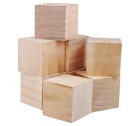 SENJEOK Lot de 8 cubes carrés en bois massif naturel de 7 x 7 x 7 cm pour travaux manuels, sculpture, bricolage, décoration