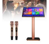SENJINGHUA Lecteur d'écran intelligent professionnel pour karaoké avec microphone sans fil, contrôle par application mobile, prend en charge le téléchargement de chansons, convient pour la maison, bar