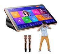 SENJINGHUA Machine de karaoké intelligente à écran tactile, 47,7 cm, contrôle par application mobile, téléchargement de chansons, machine de karaoké tout-en-un avec microphone, lecteur de chant KTV