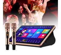 SENJINGHUA Machine de karaoké intelligente, machine de karaoké, écran tactile capacitif LED de 47,7 cm avec effet amplificateur, mise à jour du nuage, téléchargement de chansons, lecteur de karaoké à