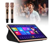 SENJINGHUA Machine de karaoké tout-en-un, écran tactile de 47,7 cm, télécommande de téléphone et contrôle par application avec microphone sans fil, lecteur karaoké KTV pour maison, bar, fête, 4 To