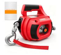 SENKEYFE Treuil portable alimenté par perceuse de 453,6 kg, treuil de perceuse avec câble métallique en alliage d'acier de 12,2 m, treuil portable pour traîner, manutentionner une remorque
