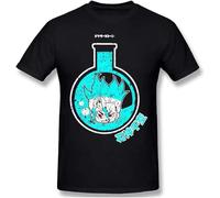 SENKU Chibi Print Cotton Funny T Shirts Dr Stone Ishigami Tsukasa Post Apocalyptic Anime Men Fashion Black Hemden(X-Large)