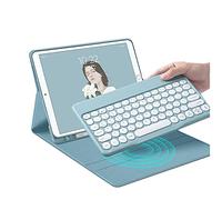 SENLAN Étui avec clavier rond pour iPad Air4 Air5 - Clavier intelligent BT magnétique amovible pour Air 4e 5e génération 10,9" 2020/2022 (iPad Air4/Air5, bleu)