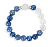 SENLLY Azure Insight - Beaded Stretch Bracelet with Natural Kyanite & Azeztulite, Handcrafted Natural Stone Jewelry for Clarity, Focus & Inner Calm