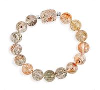 SENLLY Crystal Horizon - Beaded Stretch Bracelet with Natural Black Gold Super Seven, Handcrafted Natural Stone Jewelry for Clarity, Balance & Inner Strength