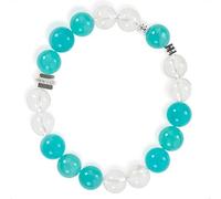 SENLLY Crystal Tide - Handmade Amazonite & Clear Quartz Bracelet, Natural Stone Beaded Stretch Jewelry for Calm & Clarity