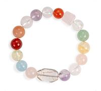 SENLLY Dawn Radiance - Multi-Gemstone Bracelet with Super Seven, Red Agate & Rose Quartz, Handcrafted Natural Stone Jewelry for Balance, Joy & Daily Energy