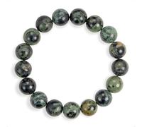 SENLLY Forest Resolve - Beaded Stretch Bracelet with Natural Dragon Bloodstone, Handcrafted Natural Stone Jewelry for Strength, Grounding & Clarity