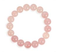 SENLLY Gentle Rose - 10mm Natural Rose Quartz Beaded Bracelet, Handmade Stone Jewelry for Love, Calm & Emotional Healing